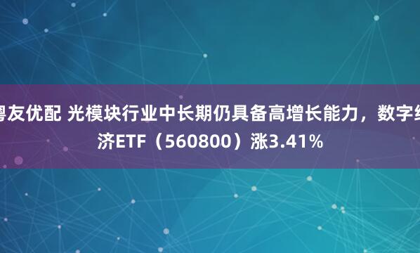 粤友优配 光模块行业中长期仍具备高增长能力，数字经济ETF（560800）涨3.41%